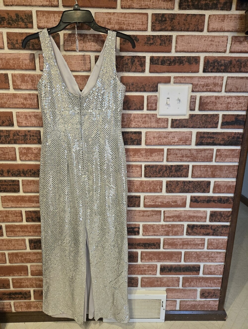 Bari Jay Silver Gray Maxi Dress